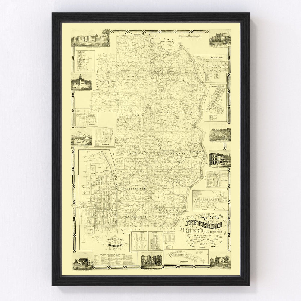 Jefferson County Vintage Map 1856