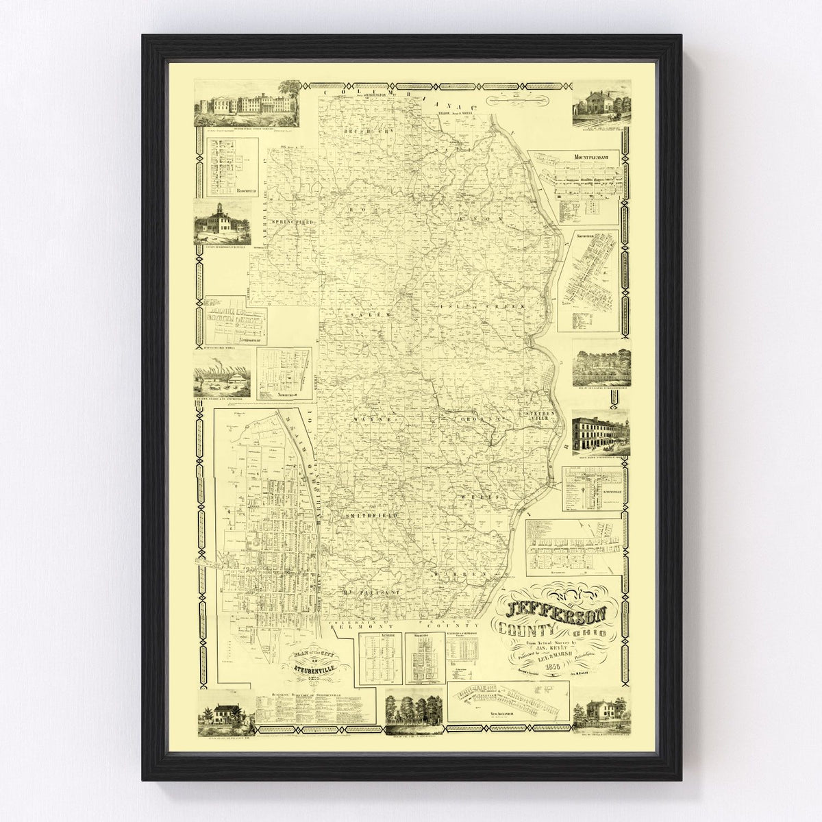 Jefferson County Vintage Map 1856