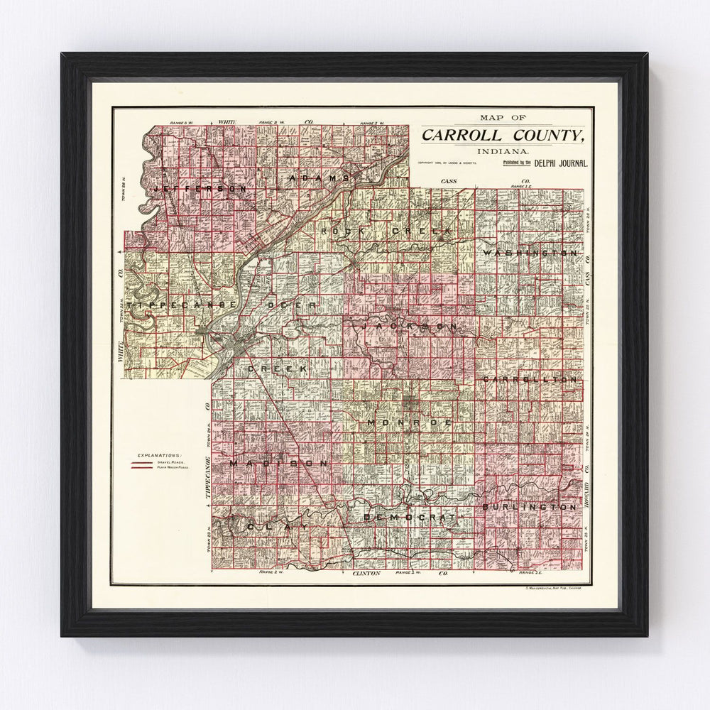 Carroll County Vintage Map 1898