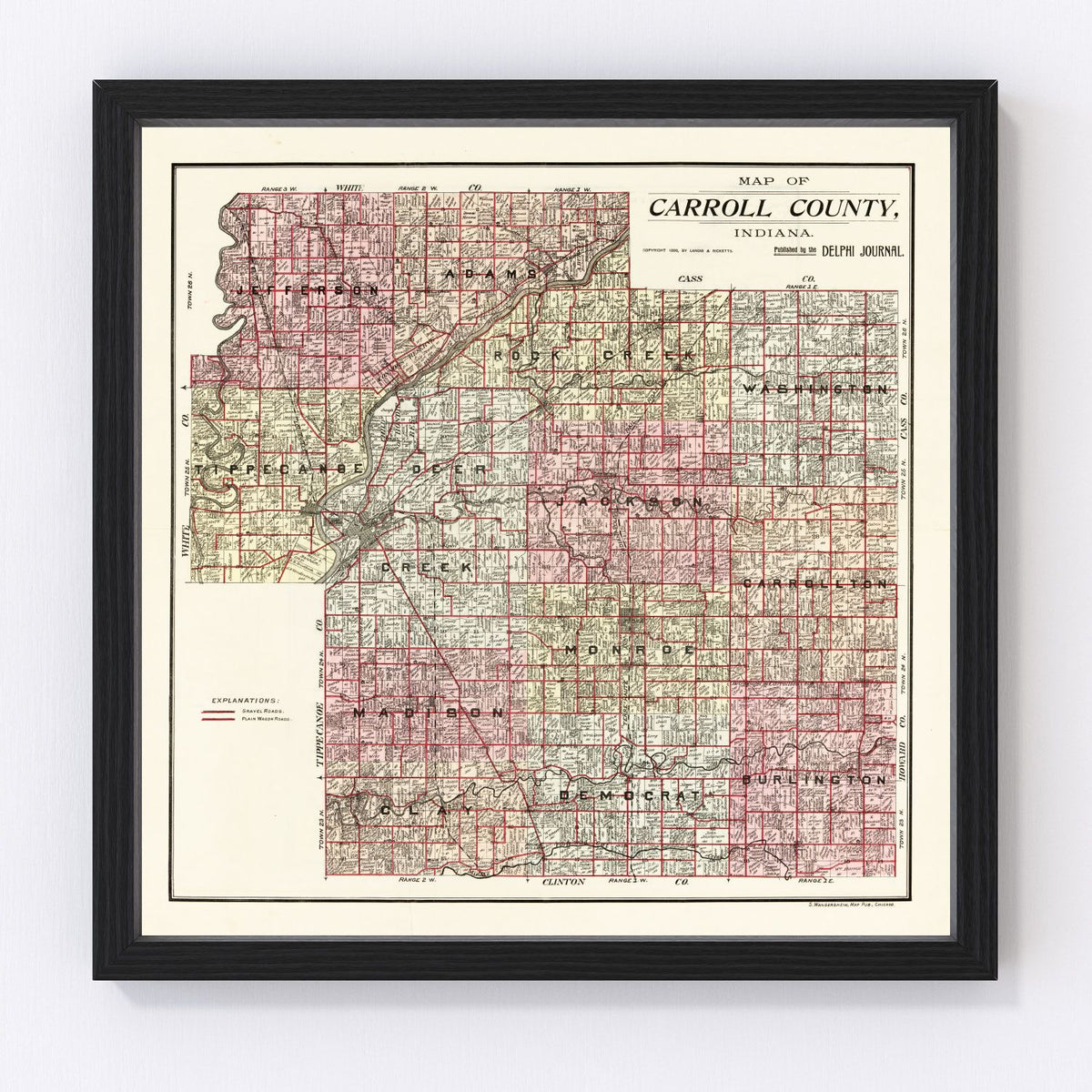 Carroll County Vintage Map 1898