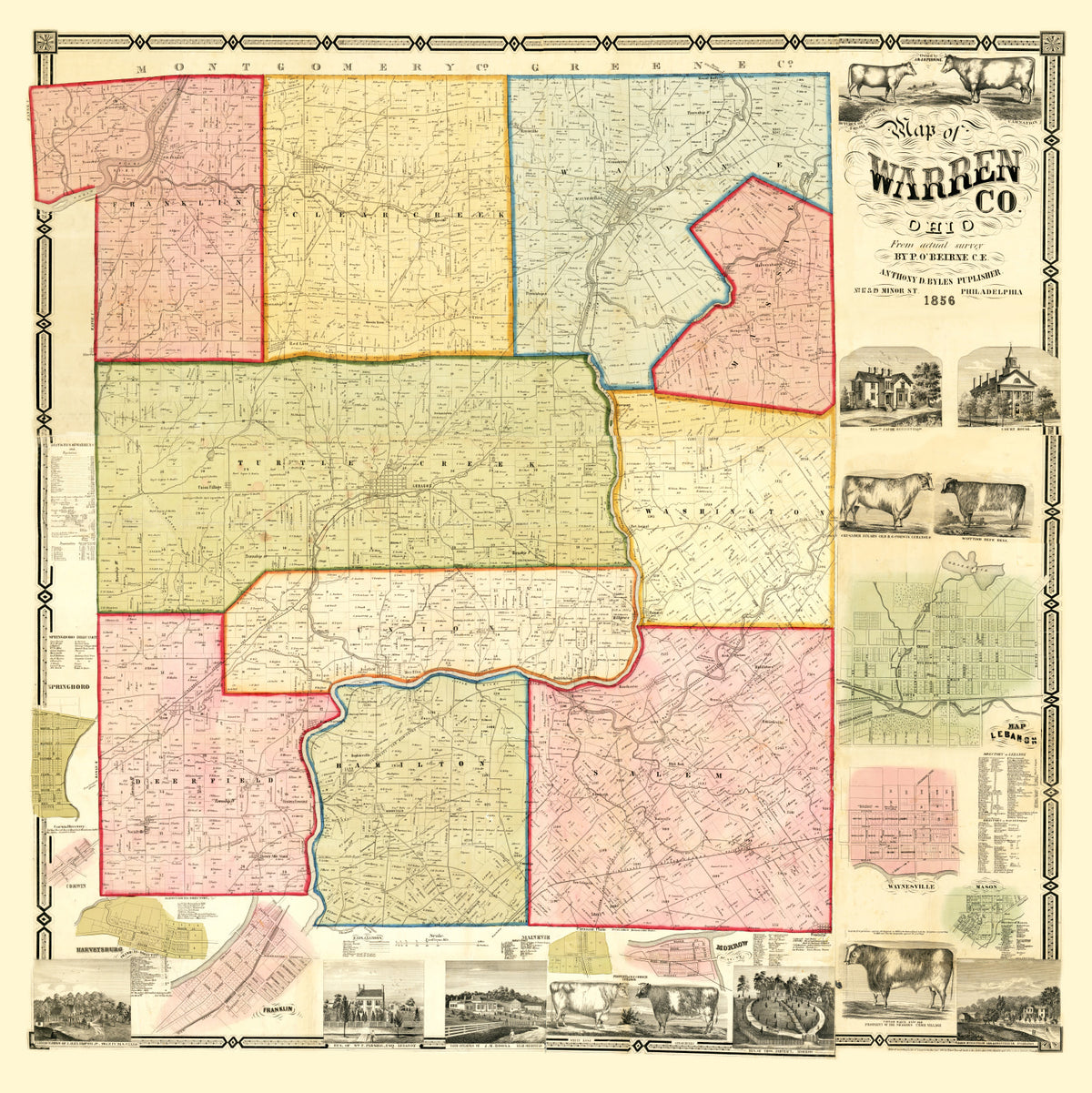 Preview of Vintage Map of Warren County, Ohio 1856