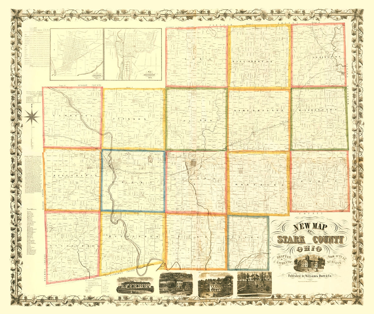Preview of Vintage Map of Stark County, Ohio 1850