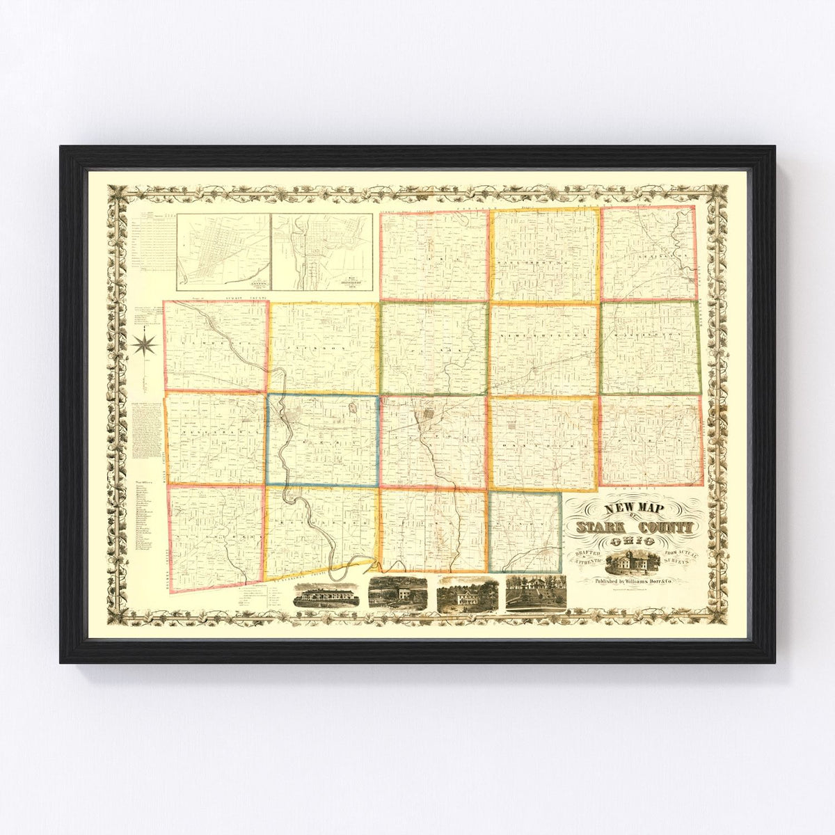 Stark County Vintage Map 1850