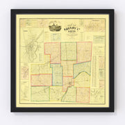 Shelby County Vintage Map 1865