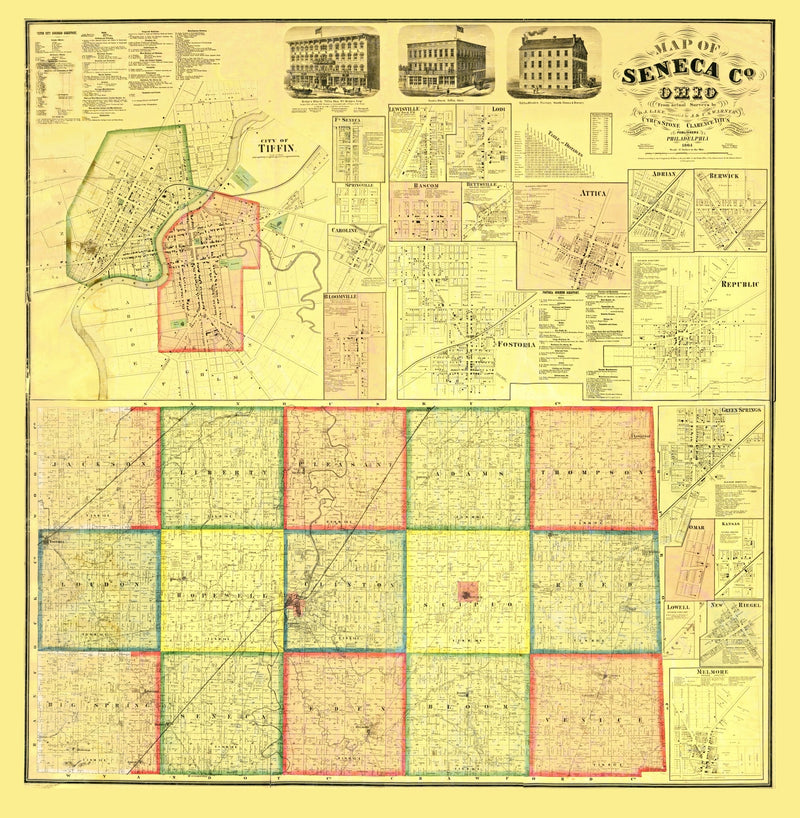 Size comparison using Vintage Map of Seneca County, Ohio 1864