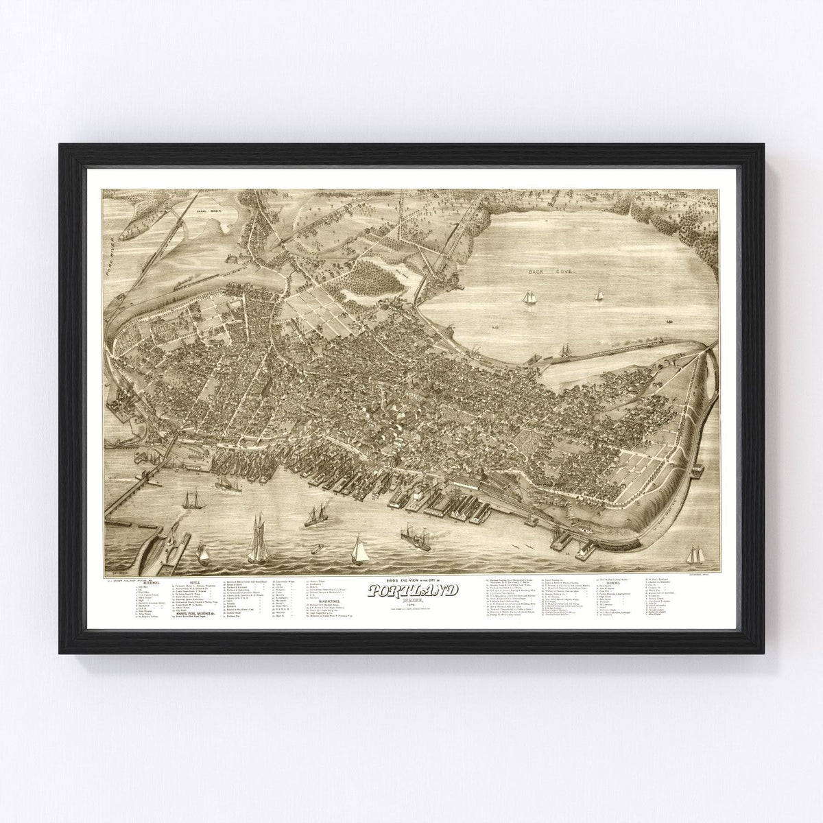 Portland Vintage Map 1876