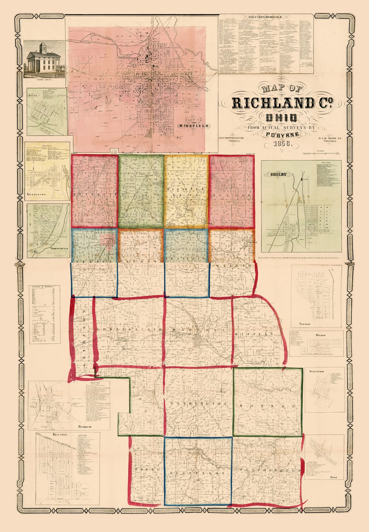 Preview of Vintage Map of Richland County, Ohio 1856