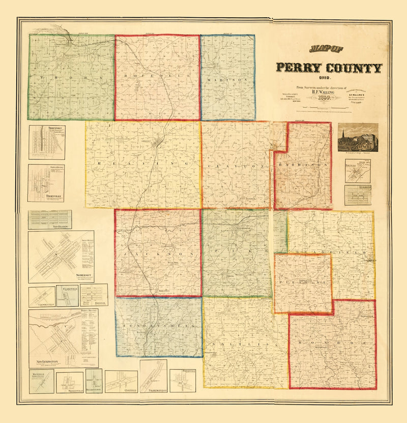 Size comparison using Vintage Map of Perry County, Ohio 1859