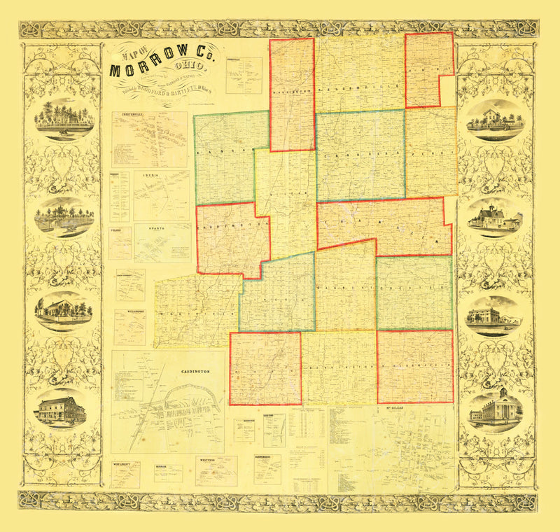 Size comparison using Vintage Map of Morrow County, Ohio 1857