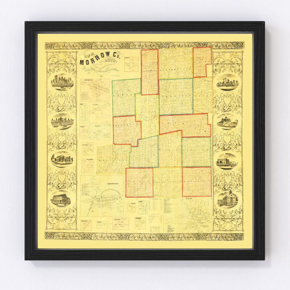 Morrow County Vintage Map 1857