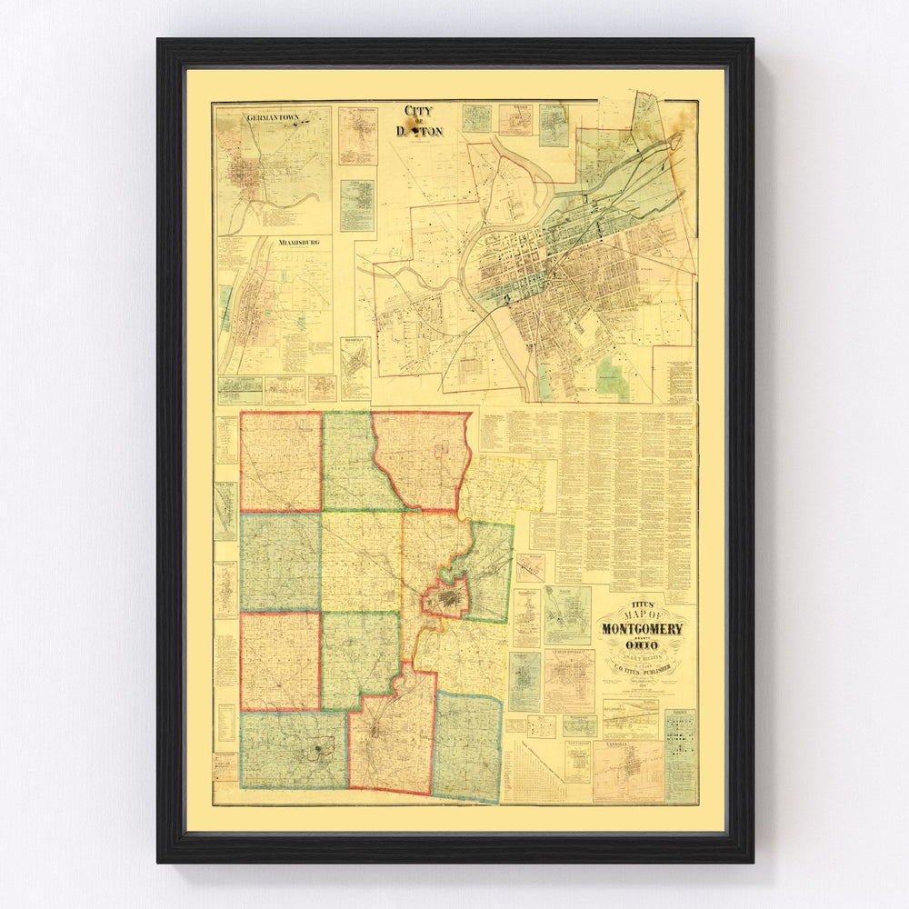 Montgomery County Vintage Map 1869