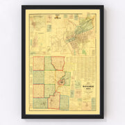 Montgomery County Vintage Map 1869