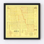 Miami County Vintage Map 1858