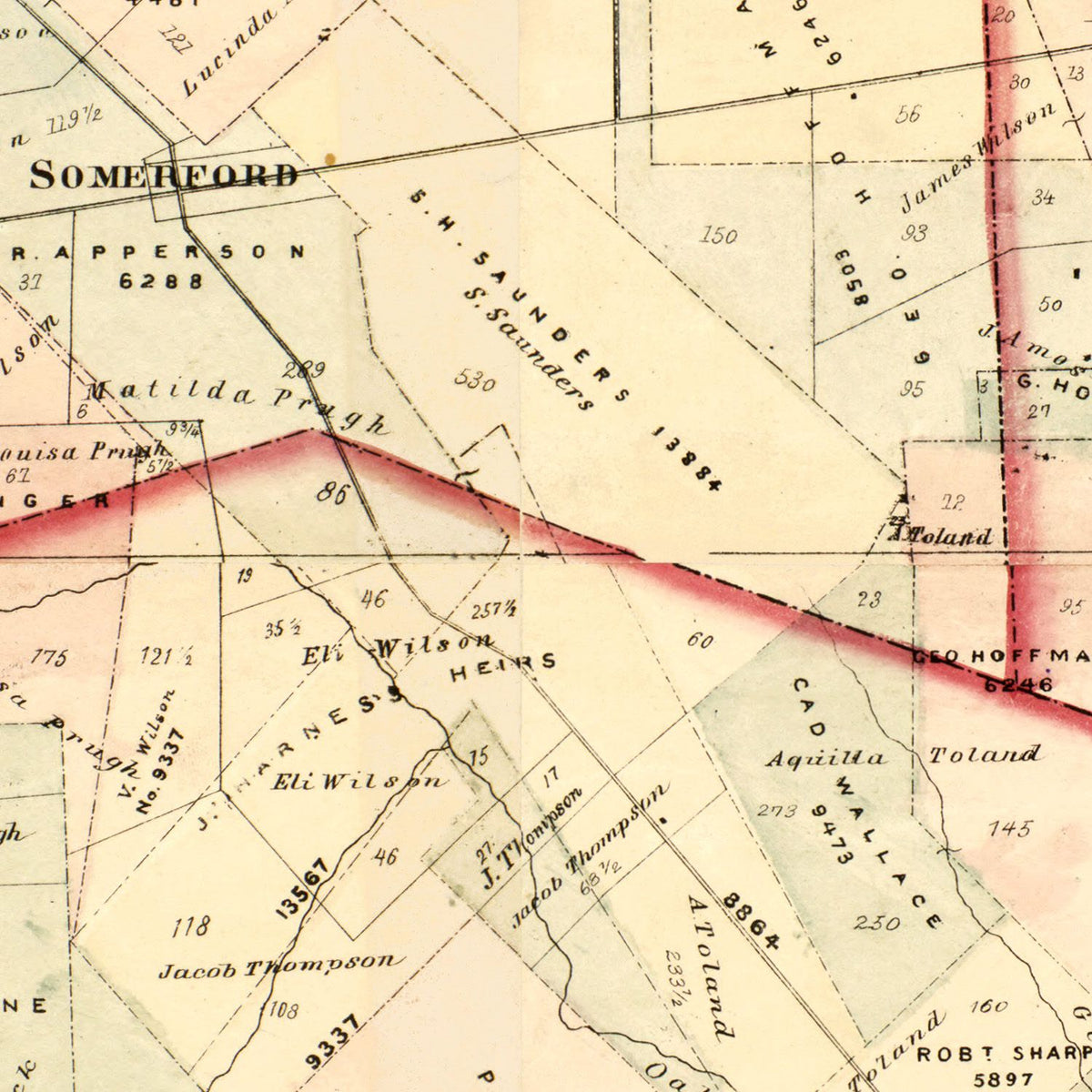 Restored historic details from the 1862 county map of Madison County, Ohio