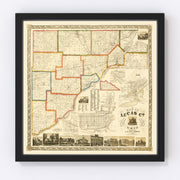 Lucas County Vintage Map 1861