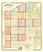 Vintage Map of Lorain County, Ohio 1857