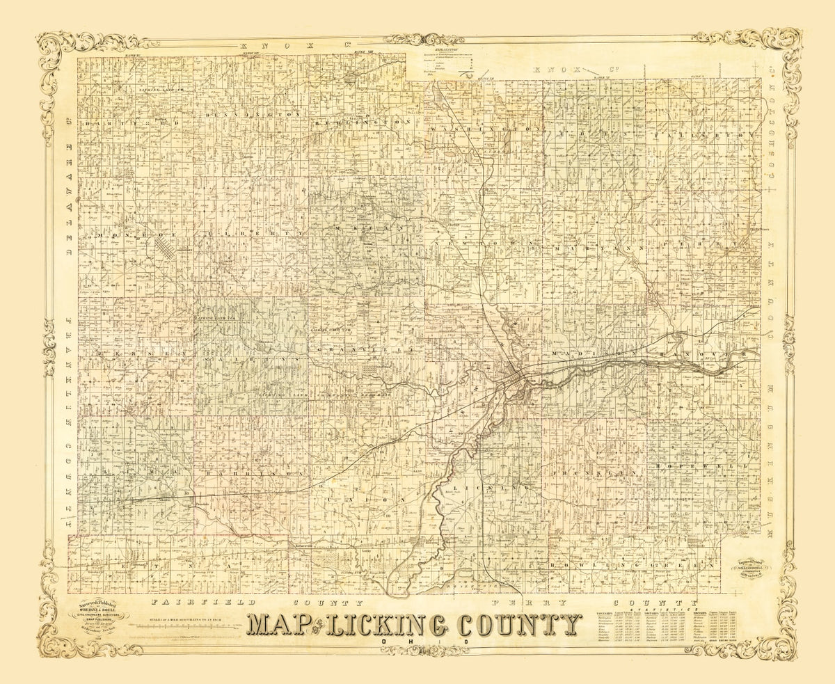 Preview of Vintage Map of Licking County, Ohio 1854