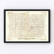 Licking County Vintage Map 1854