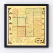 Grant County Vintage Map 1869