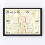 Hamilton County Vintage Map 1866