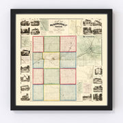 Huntington County Vintage Map 1866