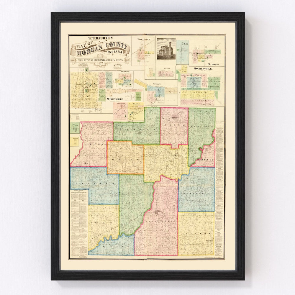 Morgan County Vintage Map 1875