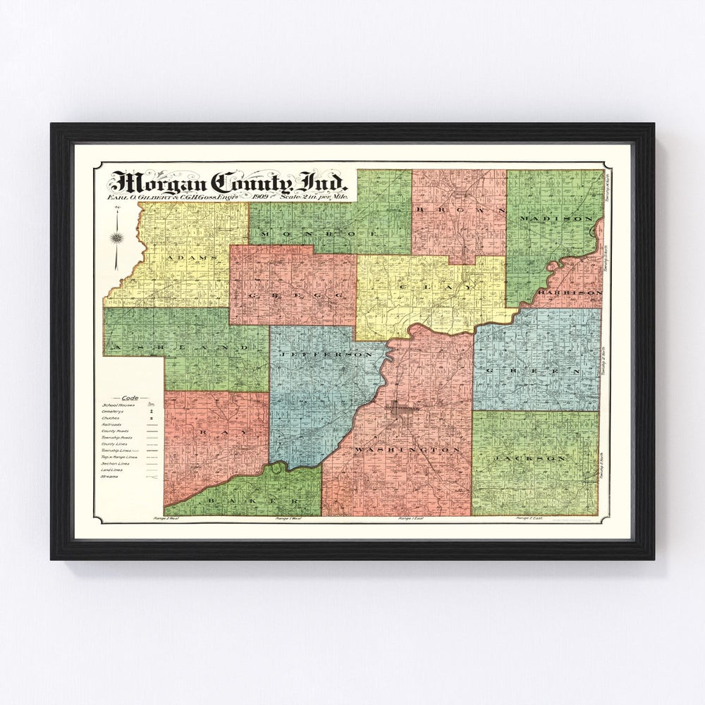 Morgan County Vintage Map 1909