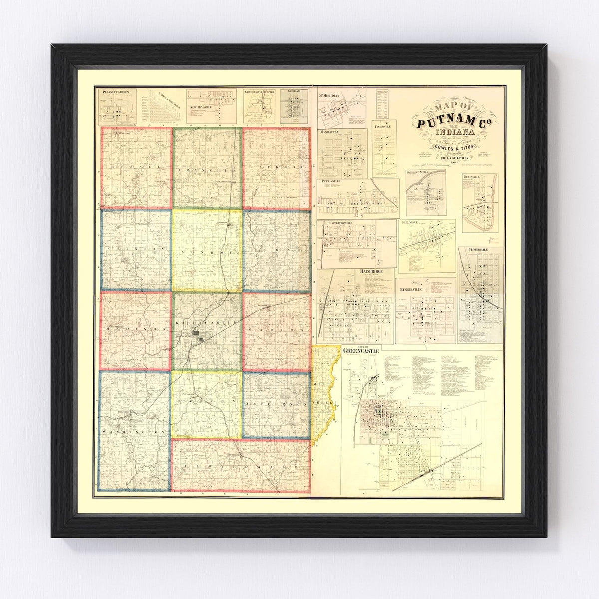 Putnam County Vintage Map 1864