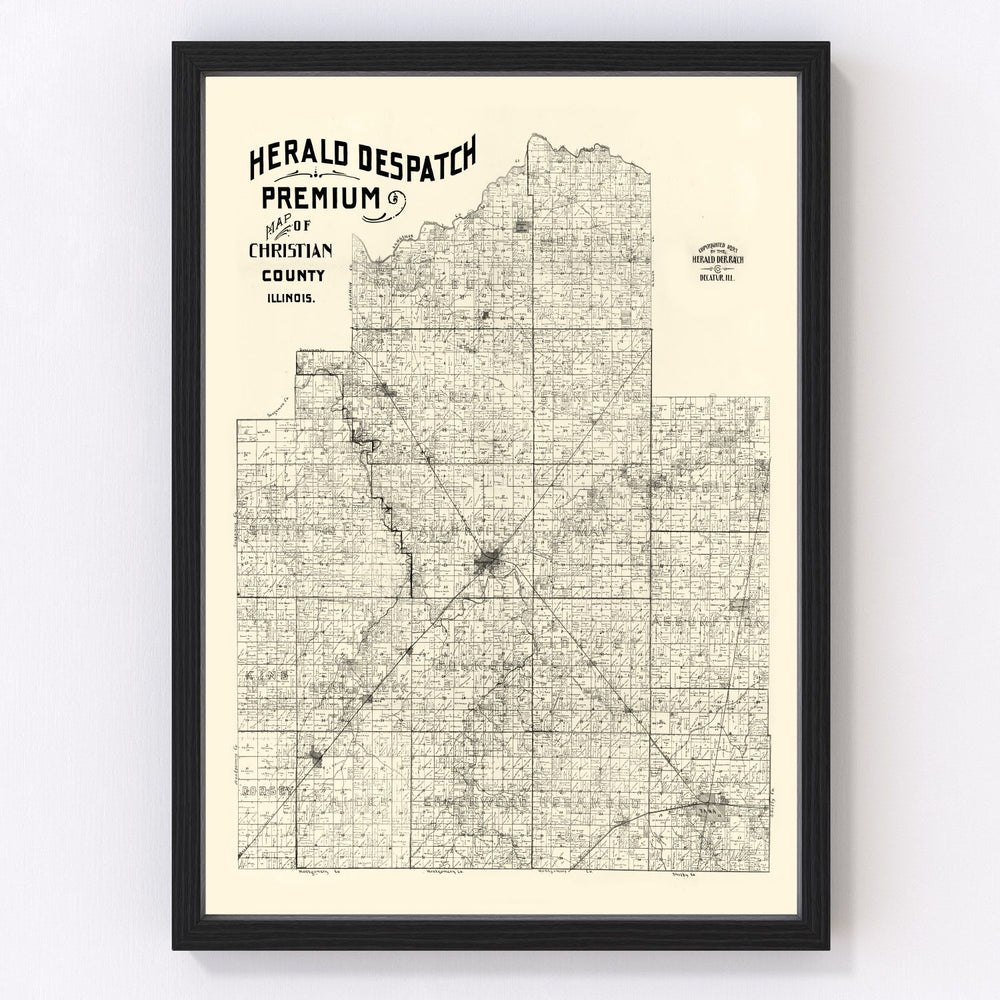 Christian County Vintage Map 1893