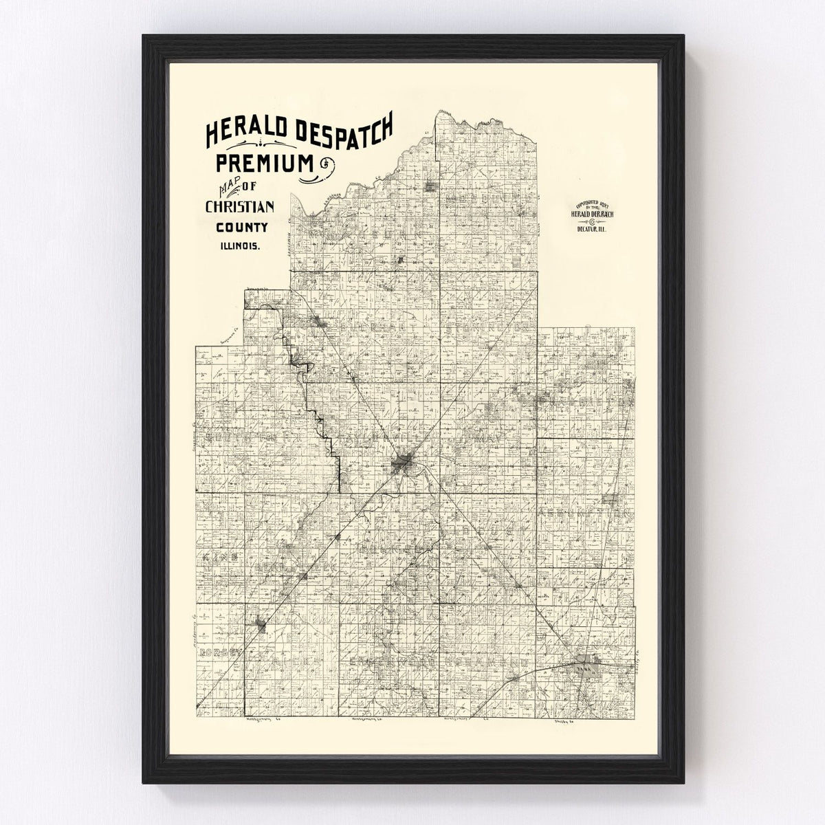 Christian County Vintage Map 1893