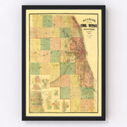 Dupage County Vintage Map 1890