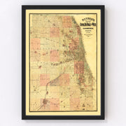 Cook County Vintage Map 1898