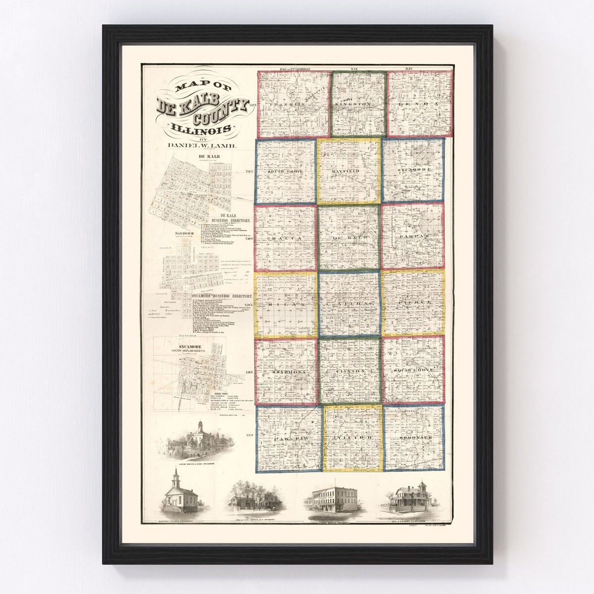 De Kalb County Vintage Map 1860