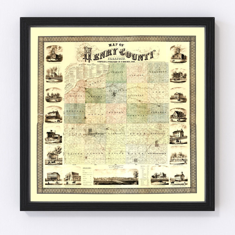 Henry County Vintage Map 1860
