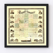 Henry County Vintage Map 1860