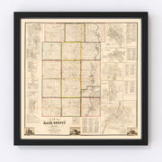Kane County Vintage Map 1860