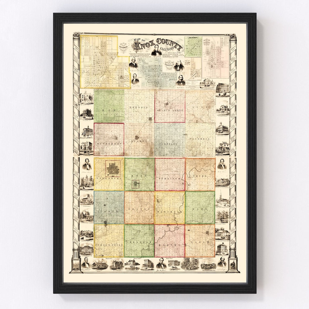 Knox County Vintage Map 1861