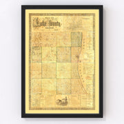 Lake County Vintage Map 1861