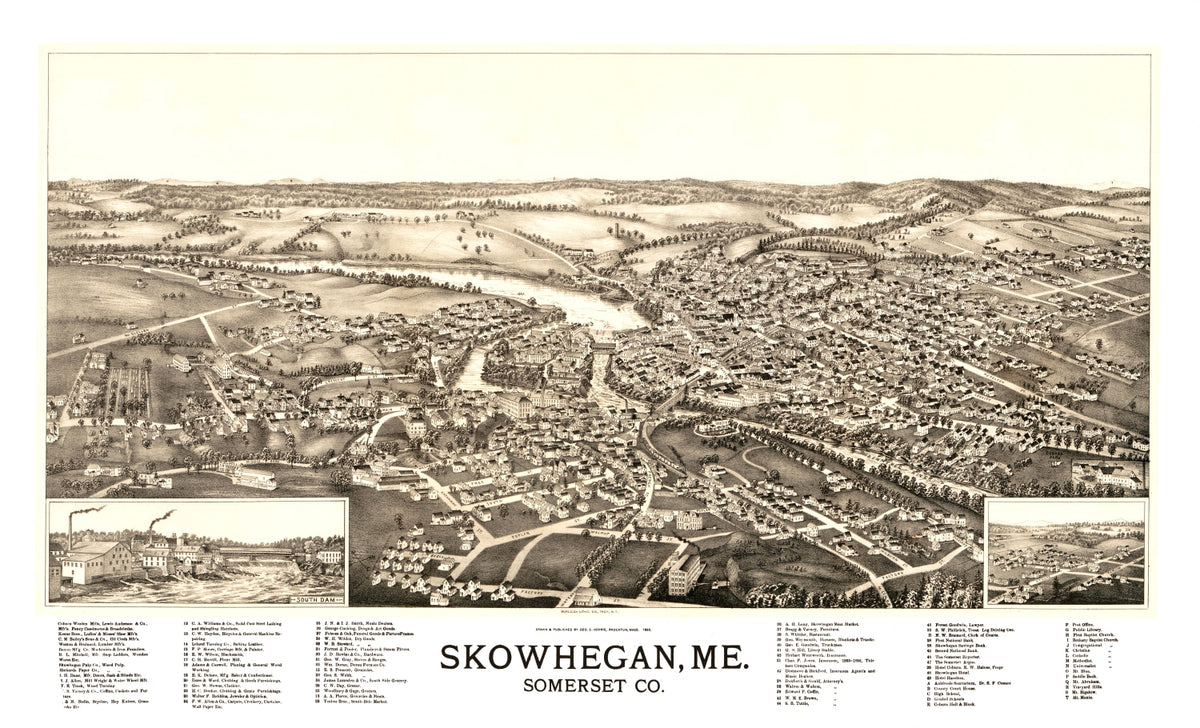 Preview of Vintage Map of Skowhegan, Maine 1892