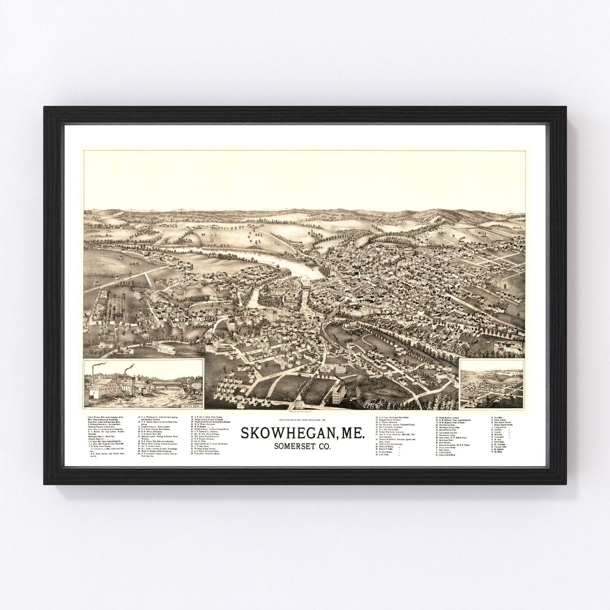 Skowhegan Vintage Map 1892