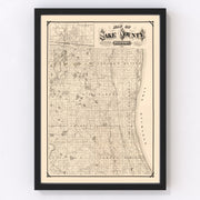 Lake County Vintage Map 1873