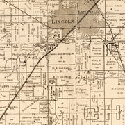 Vintage Map of Logan County, Illinois 1893