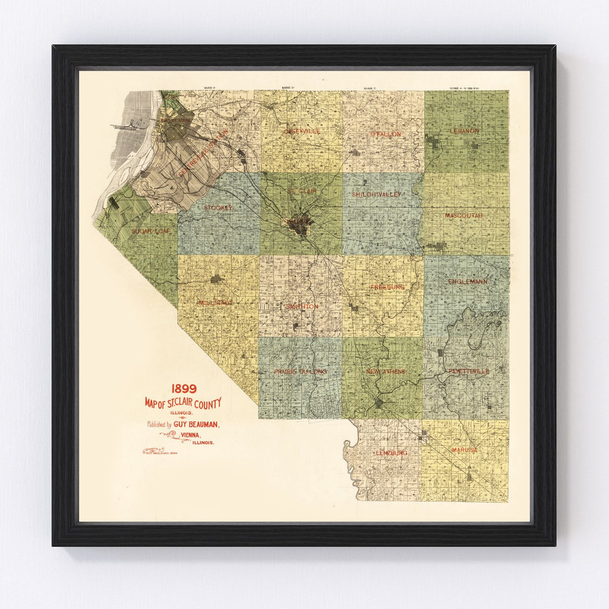 St Clair County Vintage Map 1899