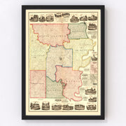 White County Vintage Map 1871