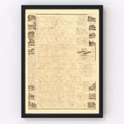 Clinton County Vintage Map 1864