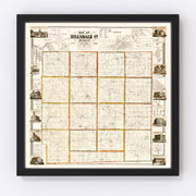 Hillsdale County Vintage Map 1857