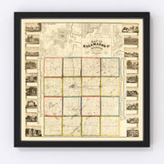 Kalamazoo County Vintage Map 1861