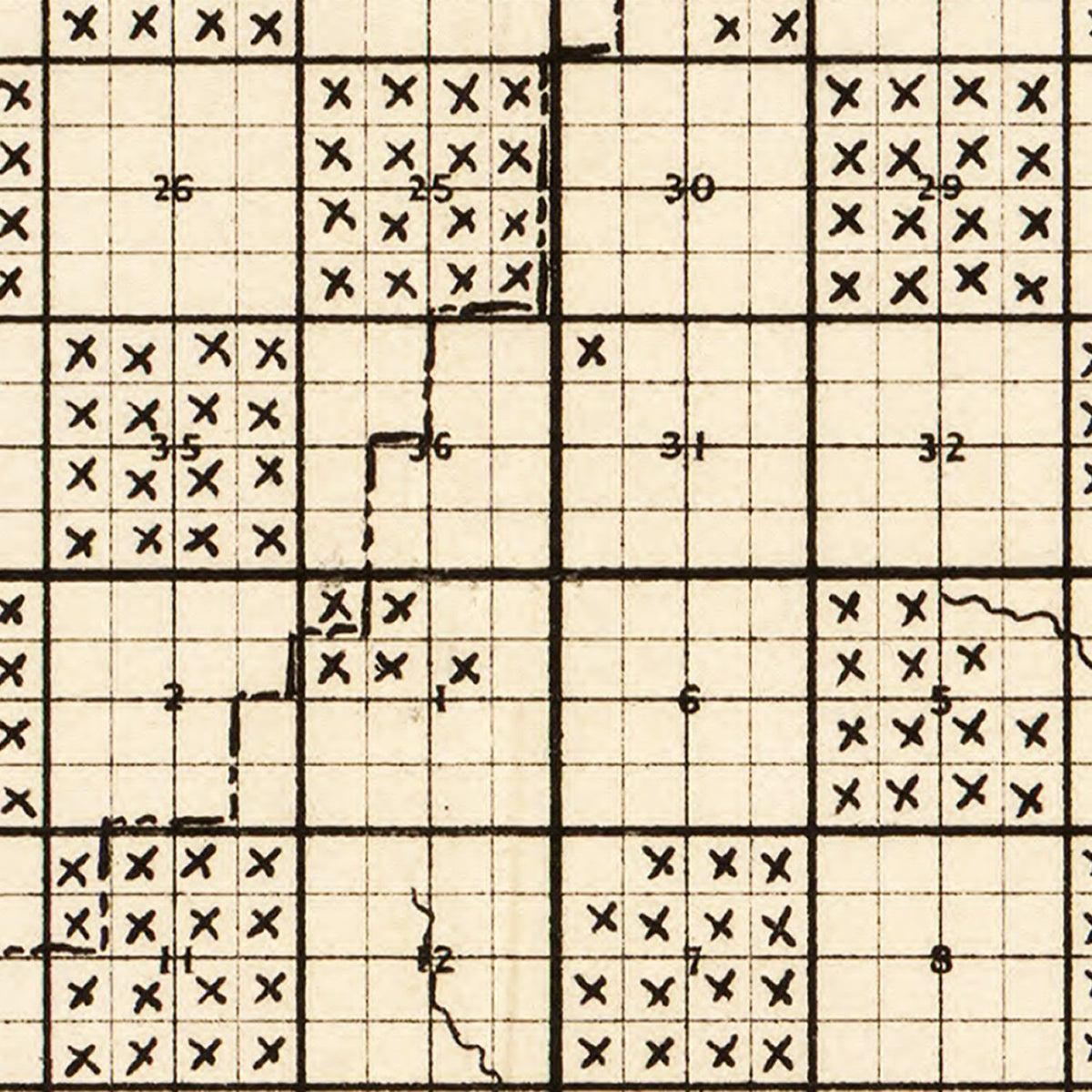 Restored historic details from the 1878 county map of Kalkaska County, Michigan