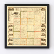 Lapeer County Vintage Map 1863