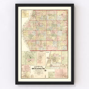 Oceana County Vintage Map 1876